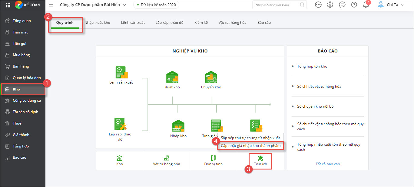 phần mềm tính giá thành