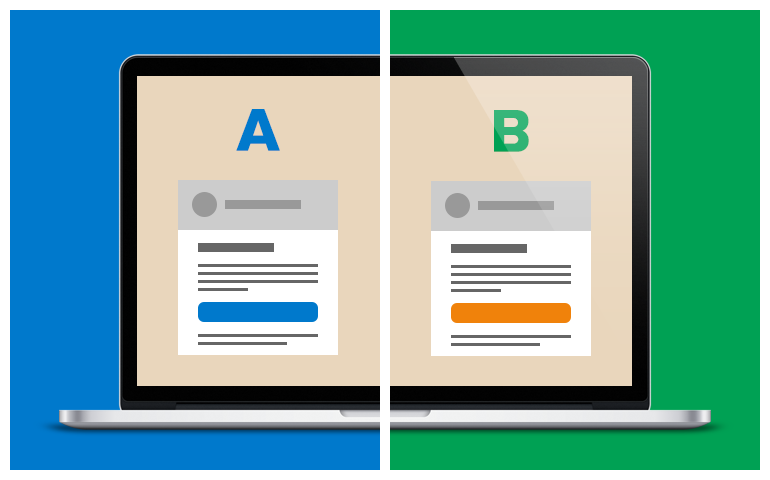 A/B testing landing page