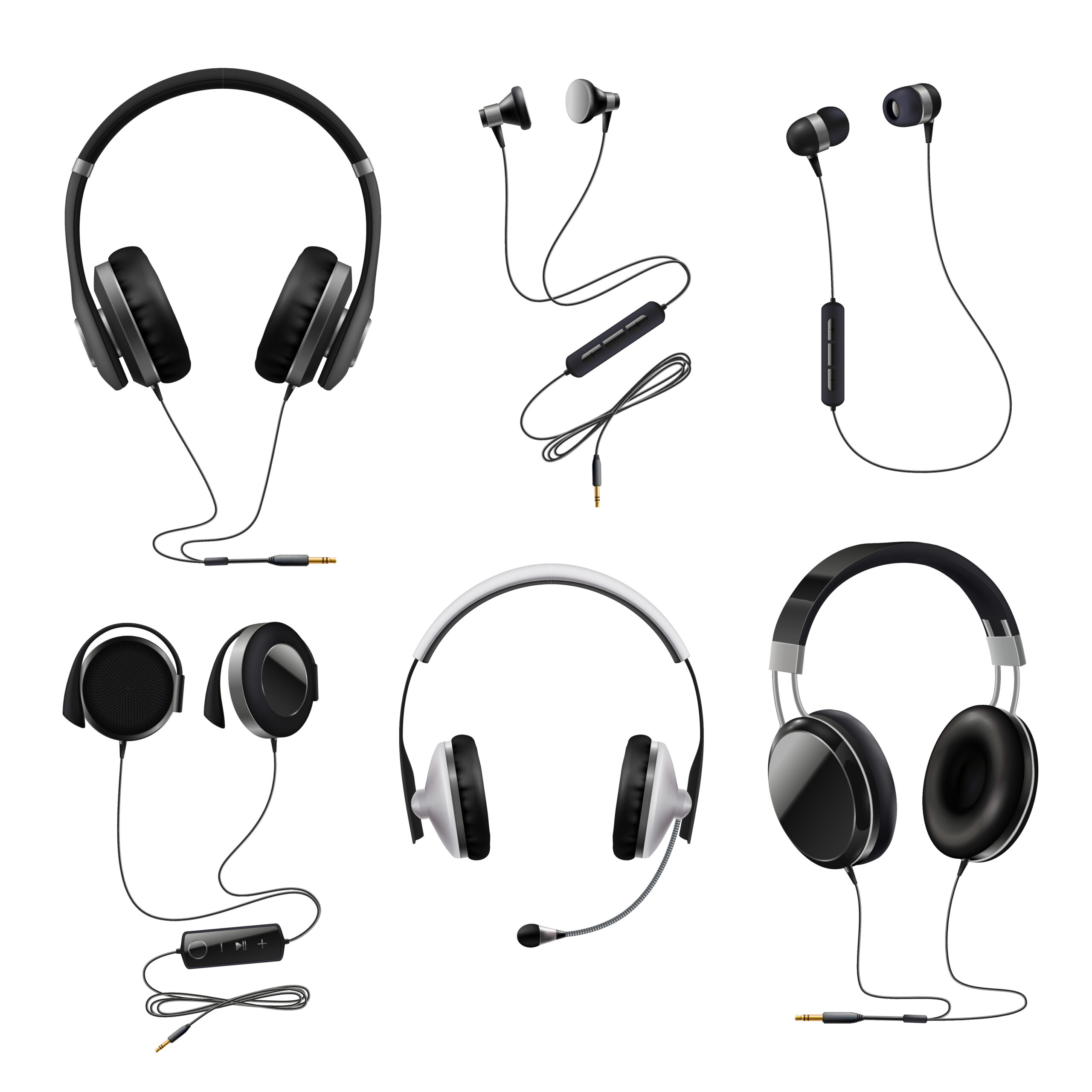 Headphones Realistic Set