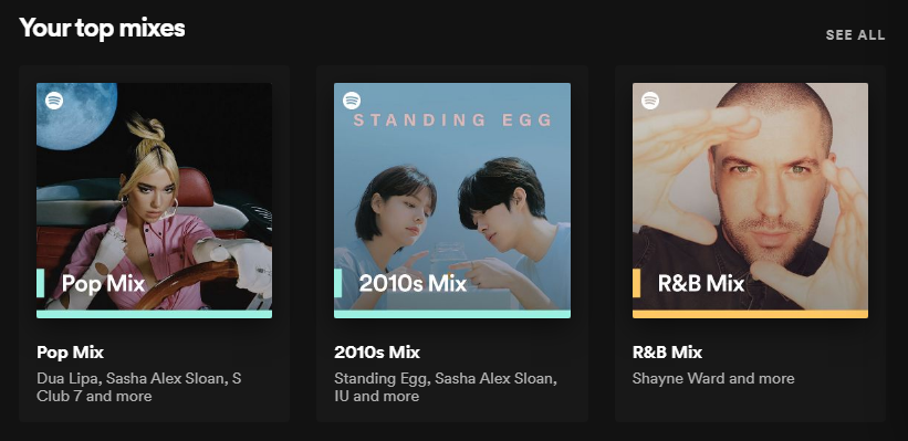 top mix trên Spotify