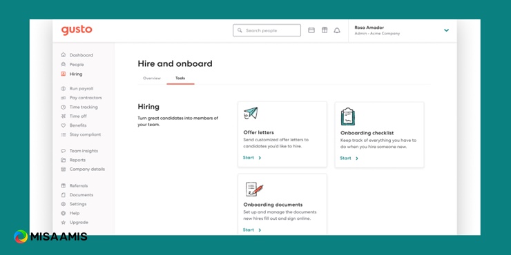Phần mềm onboarding Gusto