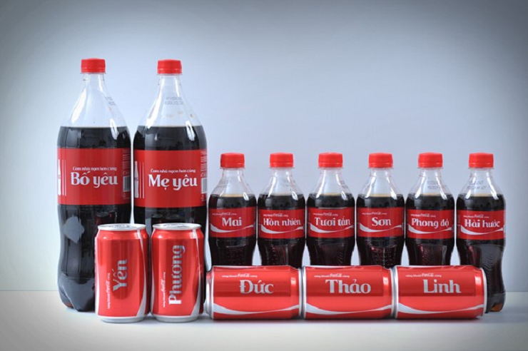 Sản phẩm của Coca-Cola trong chiến dịch Share a Coke