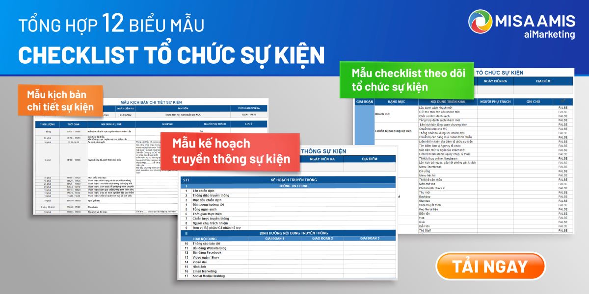 Mời bạn đọc click vào ảnh để tải trọn bộ biểu mẫu checklist tổ chức sự kiện