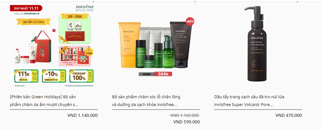 chiến lược marketing của innisfree về giá