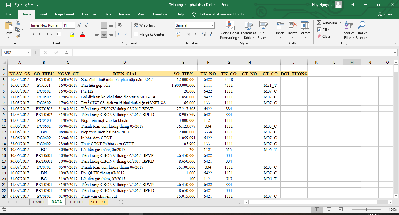 sheet DATA