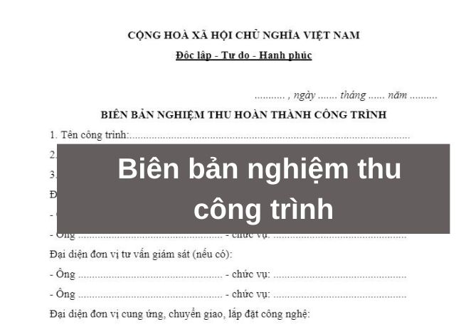 biên bản nghiệm thu công trình