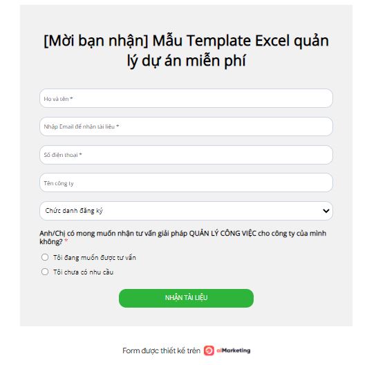 tối ưu form trên landing page