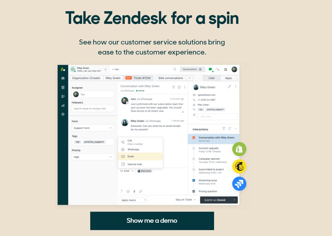 top phần mềm live chat miễn phí zendesk