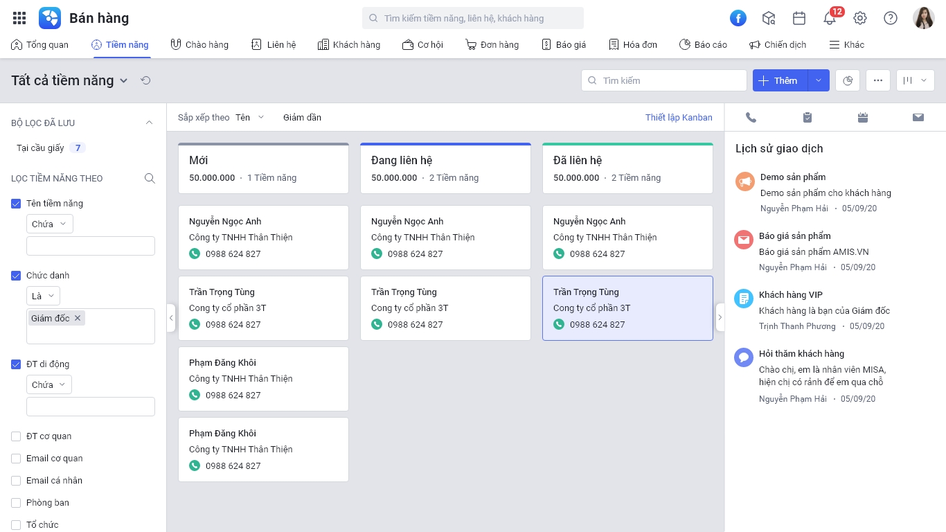 MISA AMIS CRM hỗ trợ theo dõi toàn bộ hành trình khách hàng.