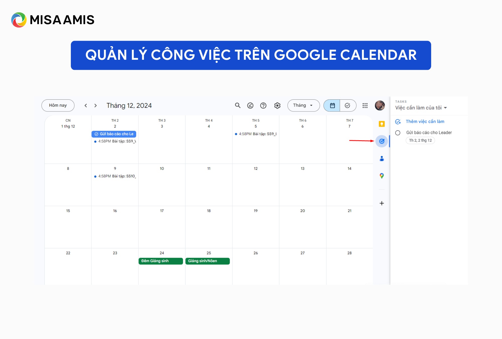 quản lý công việc trên google calendar