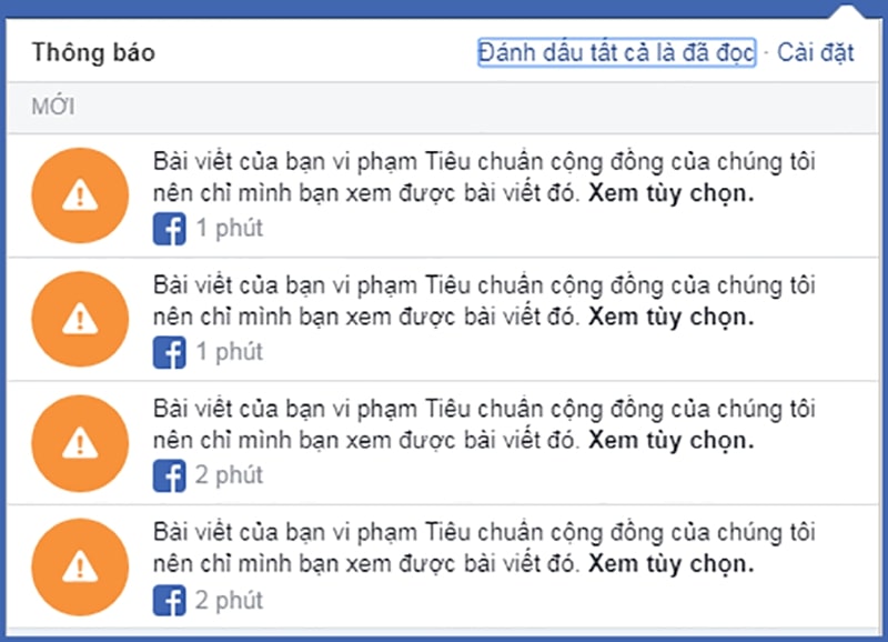 Các bài viết vi phạm tiêu chuẩn cộng đồng không chỉ không được quảng cáo mà còn không được hiển thị trên Facebook