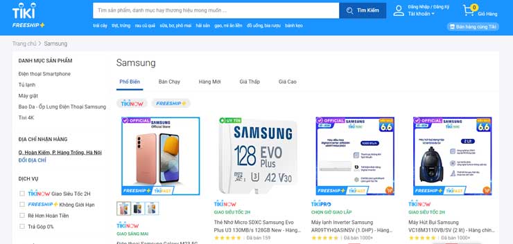 Samsung xây dựng hệ thống phân phối online qua các sàn thương mại điện tử