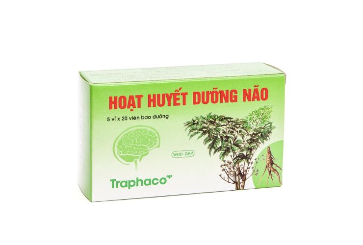 Thuốc hoạt huyết dưỡng não với thành phần chính từ cây Đinh Lăng có tên gọi và hình ảnh trực quan (Ảnh : longchau.vn)