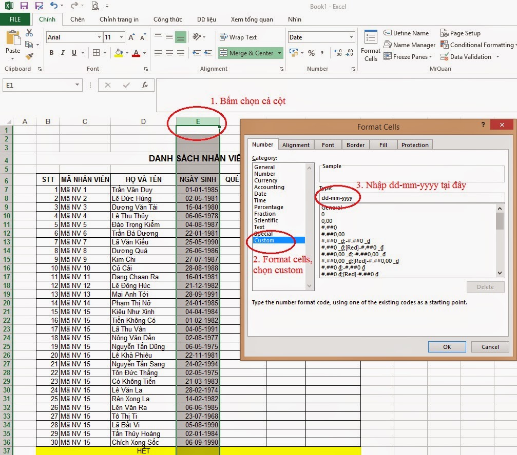 bảng chấm công Excel