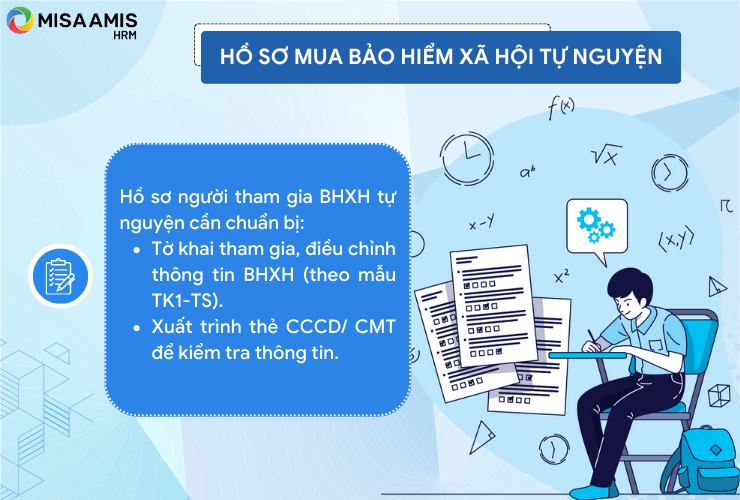 Người tham gia cần chuẩn bị 01 bộ hồ sơ để tham gia bảo hiểm xã hội tự nguyện