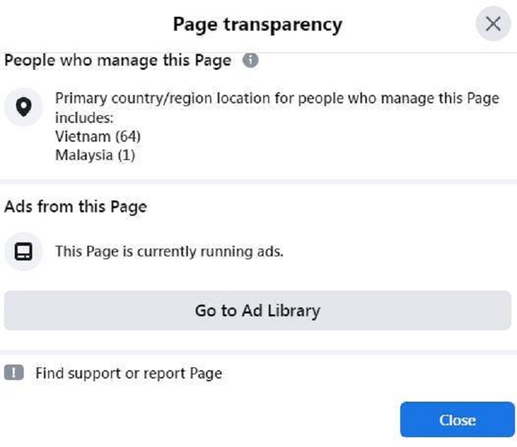 Facebook Page Transparency