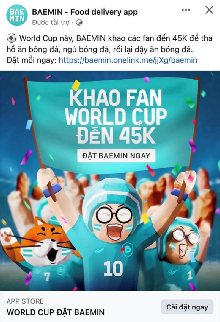 Quảng cáo của Baemin mùa World Cup