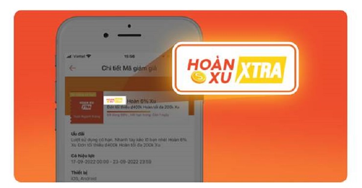 Khách hàng sau khi mua sắm và áp dụng voucher Hoàn Xu của shopee sẽ được trả lại một lượng xu tương ứng vào ví, sử dụng để mua sản phẩm khác (Ảnh: shopee)