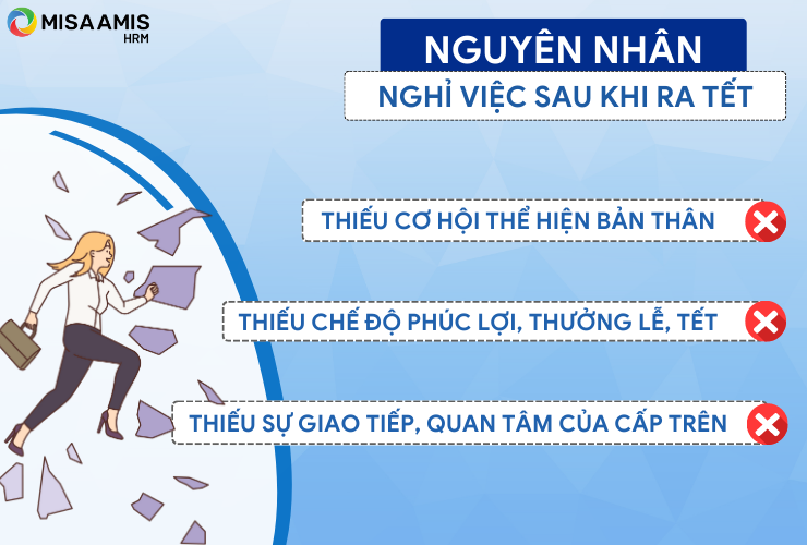 Nguyên nhân dẫn đến tình trạng nhân viên nghỉ việc sau khi ra Tết