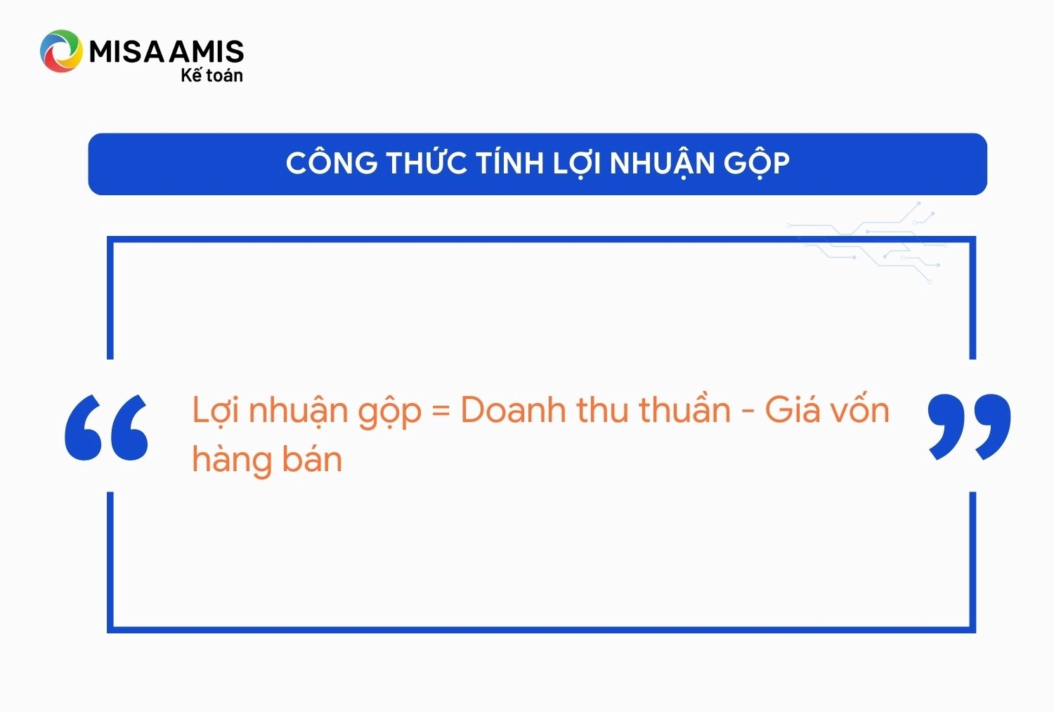 Công thức tính lợi nhuận gộp