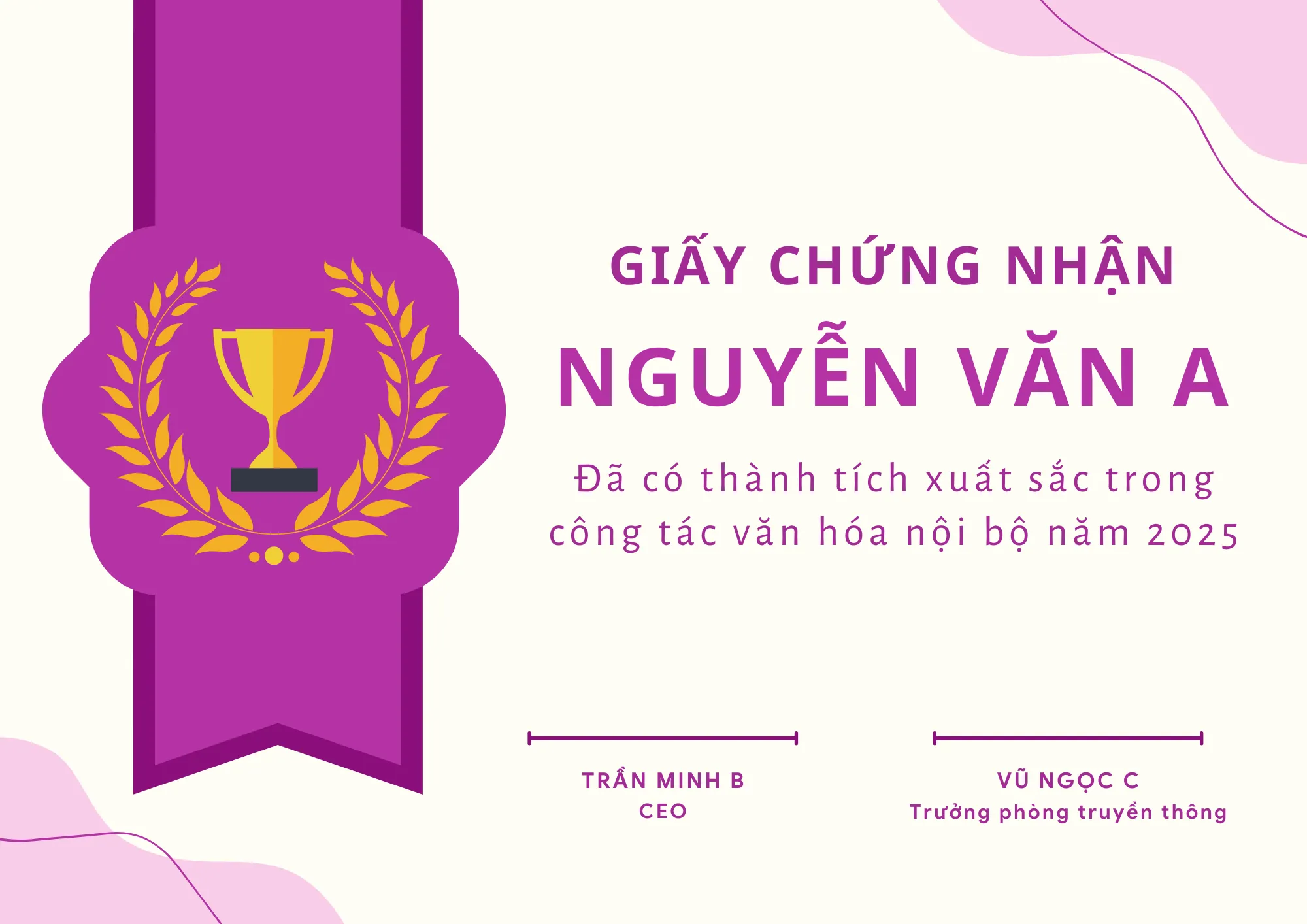 mẫu giấy khen thưởng nhân viên