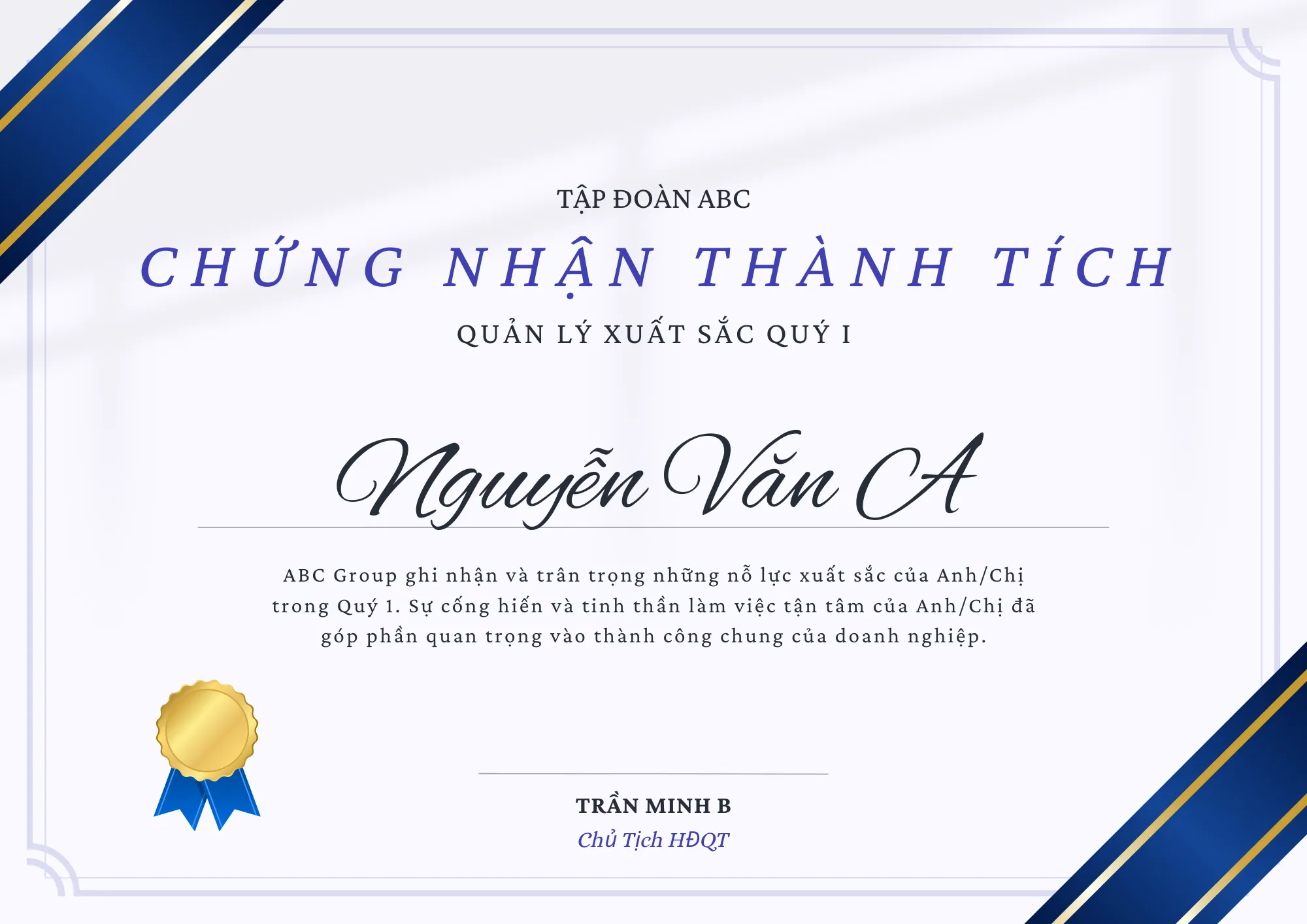 mẫu giấy khen thưởng nhân viên