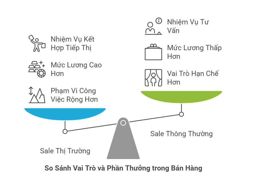 Sự khác biệt của sale đi thị trường đối với sale khác