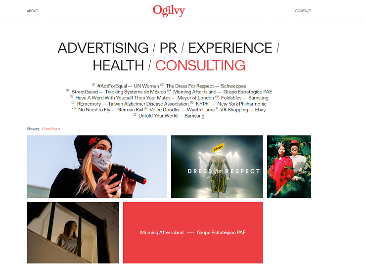 Một số Case study mà Ogilvy đã thực hiện tư vấn - Nguồn website Ogilvy.com 