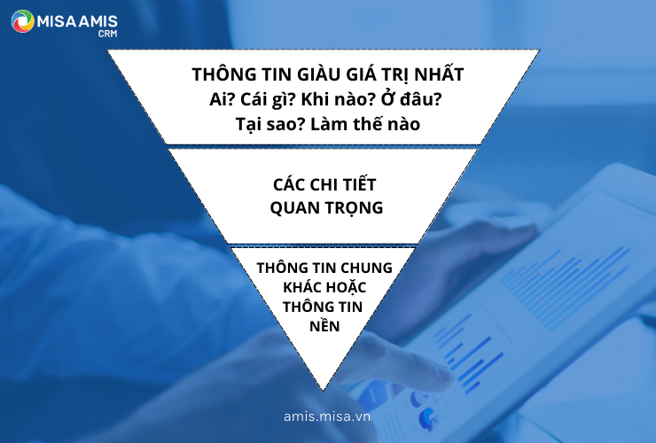 Đối với mô hình tam giác ngược, các thông tin quan trọng nhất được đưa lên phần đầu của page