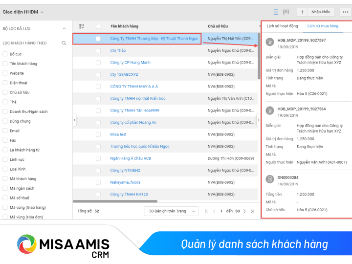 Toàn bộ thông tin khách hàng được quản lý tập trung trên hệ thống AMIS CRM. Dùng thử Miễn phí ngay