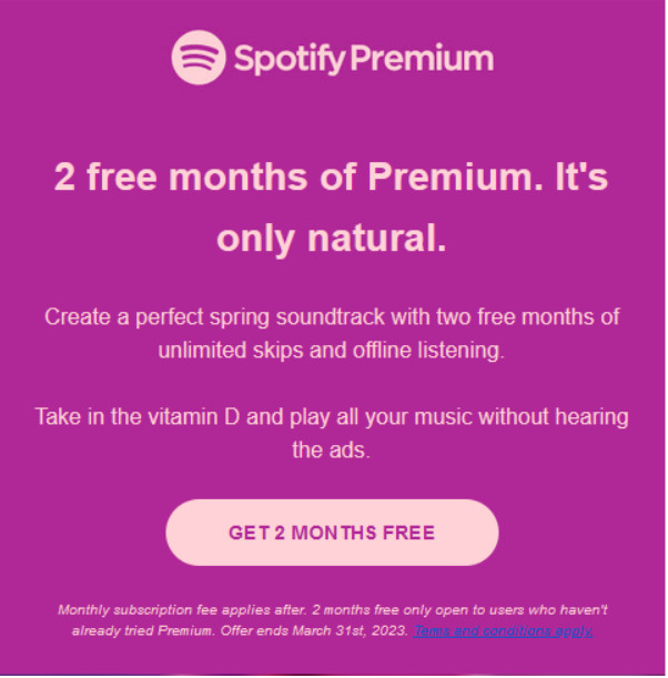 Những khách hàng lâu không sử dụng Spotify sẽ có khả năng nhận được những chương trình khuyến mãi