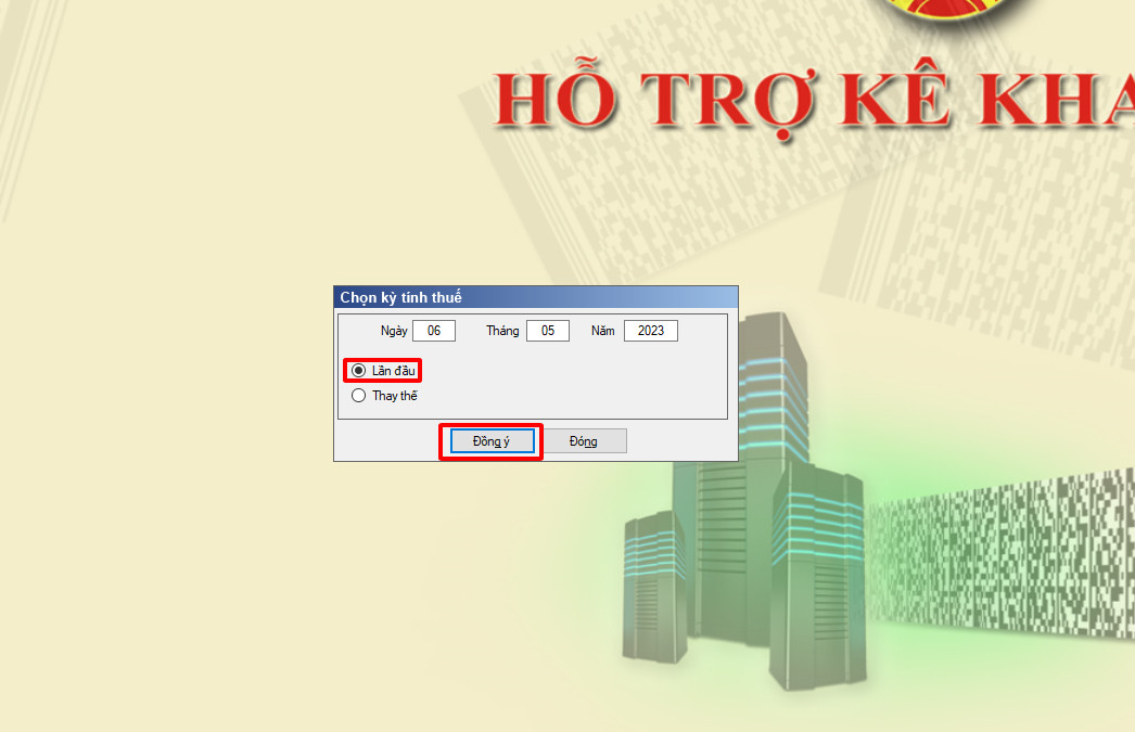 Chọn kỳ tính thuế
