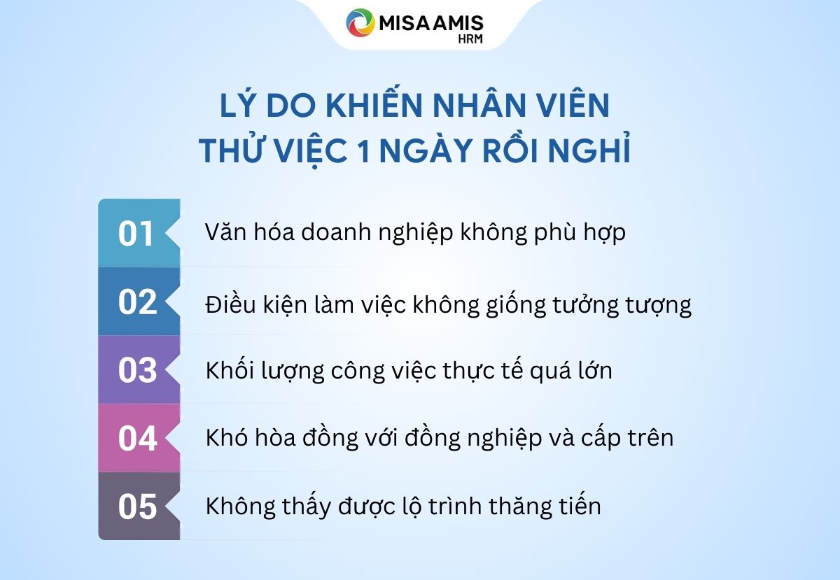 thử việc 1 ngày rồi nghỉ