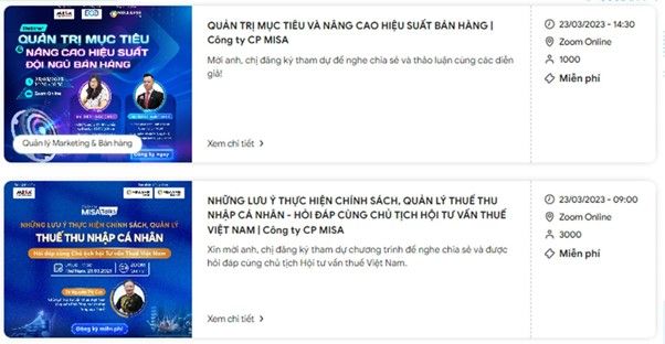 MISA tổ chức hội thảo miễn phí cung cấp kiến thức hữu ích cho khách hàng - Nguồn: misa.vn