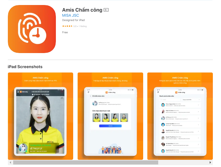 App chấm công khuôn mặt 