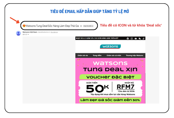 Tiêu đề hấp dẫn giúp cải thiện chỉ số Open Rate