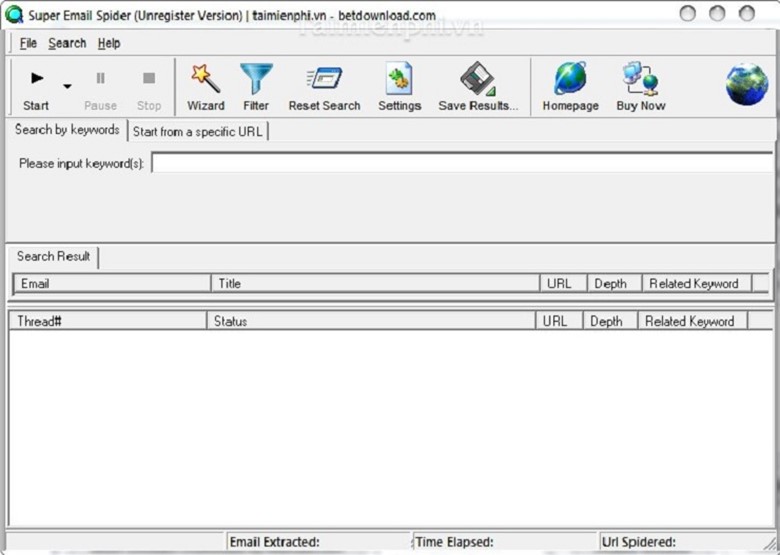 Phần mềm quét email Super Email Spider