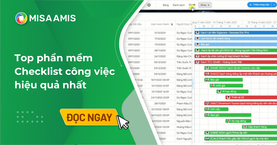 phần mềm checklist công việc hiệu quả nhất