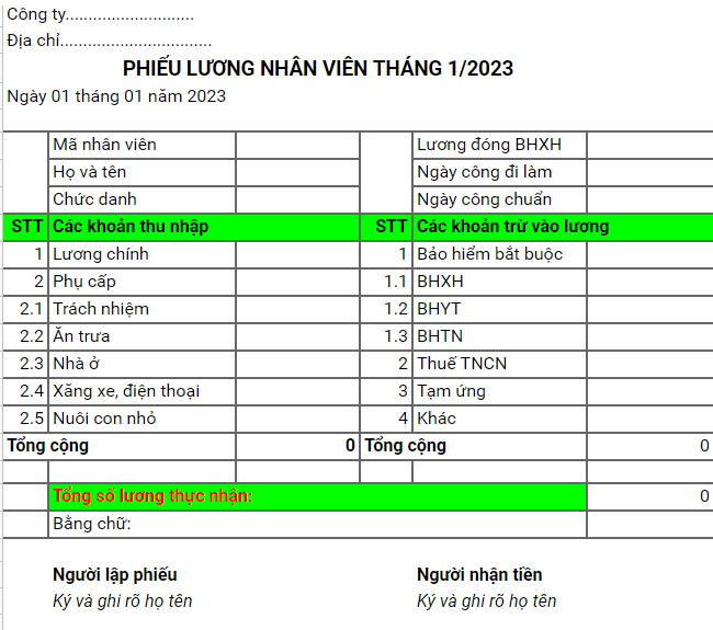 xem phiếu lương