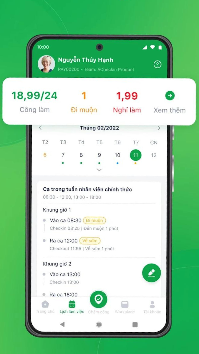 app chấm công cá nhân Acheckin