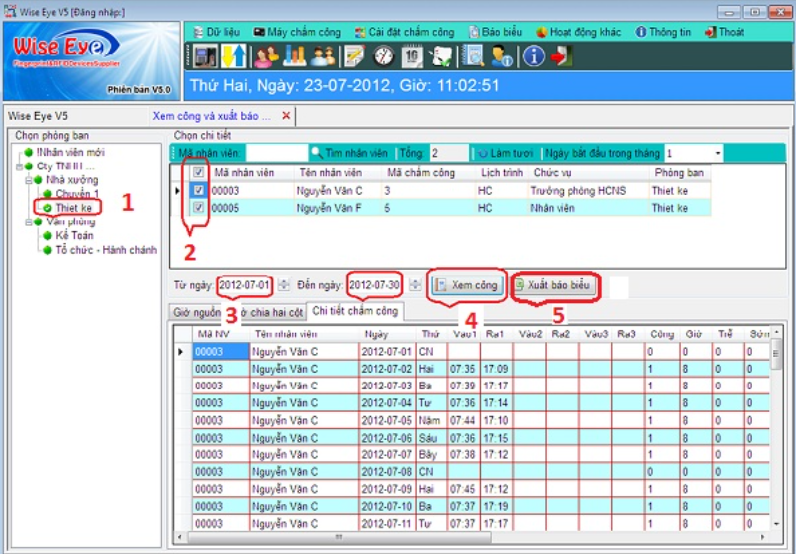Thực hiện xuất báo biểu bằng WISE EYE 5.1