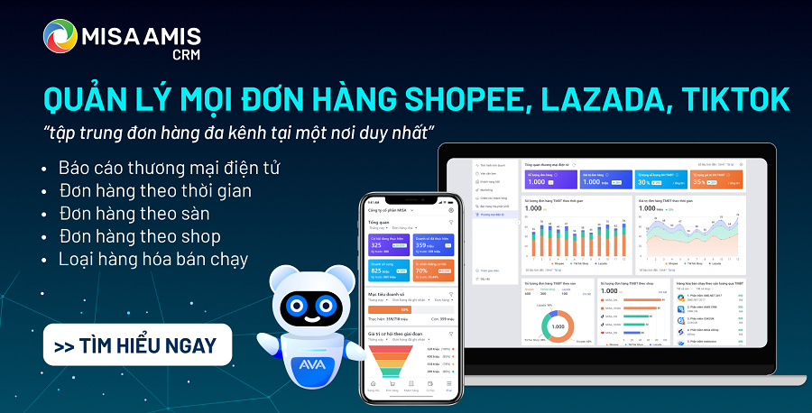 MISA AMIS CRM kết nối các sàn thương mại điện tử