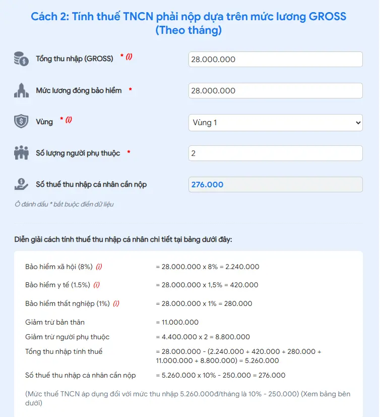 Cách tính thuế TNCN trên MeInvoice