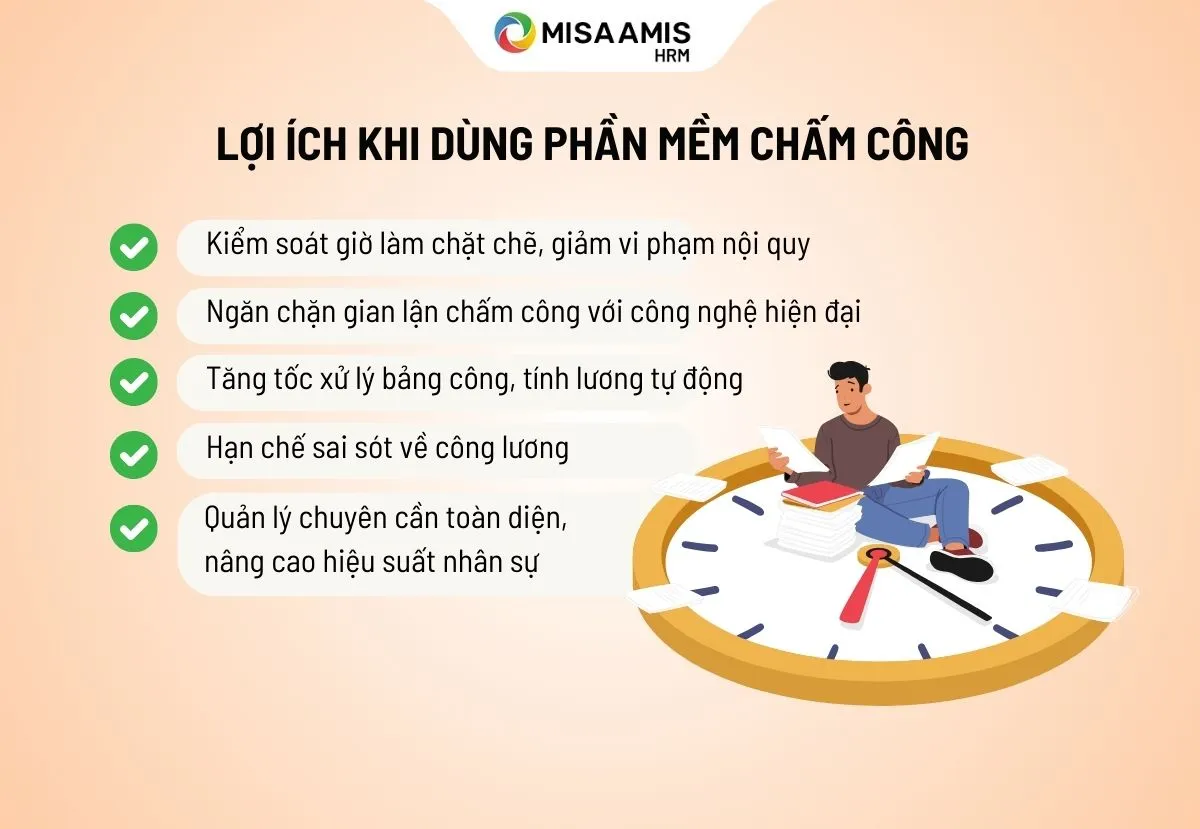 Lợi ích khi dùng phần mềm chấm công