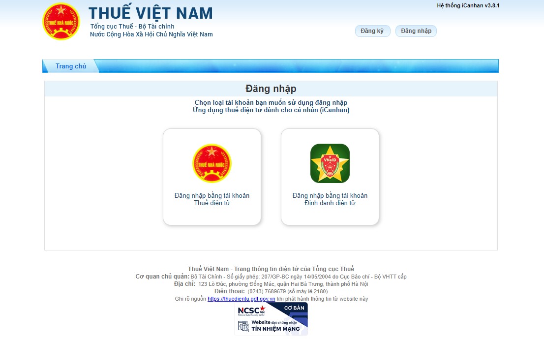 Truy cập trang web của Tổng cục Thuế