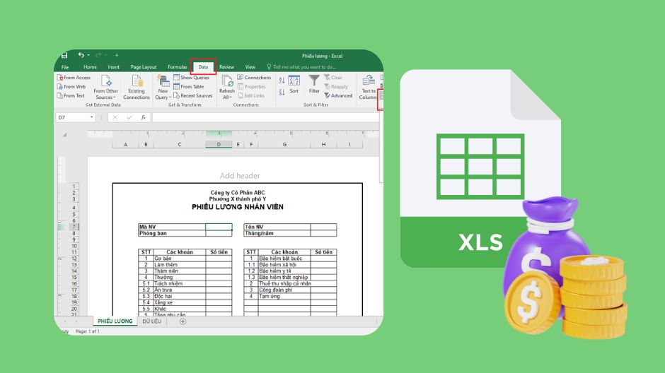 cách tạo phiếu lương hàng loạt trong excel