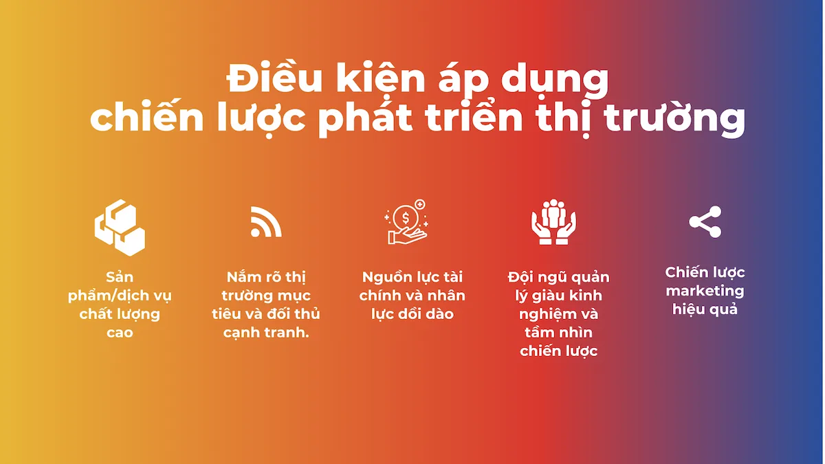Điều kiện áp dụng chiến lược phát triển thị trường