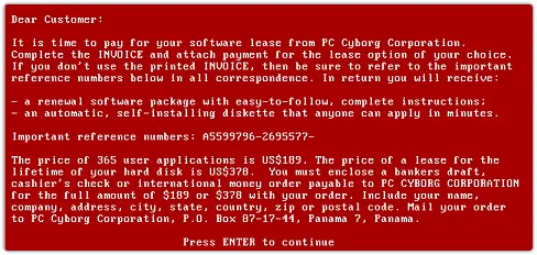 Hình 3: Đoạn tin nhắn thông báo hệ thống đã bị nhiễm ransomware và yêu cầu chuyển tiền để chuộc lại dữ liệu