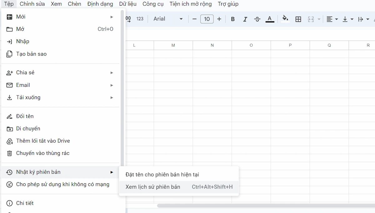 Lưu trữ tài liệu tự động trên Google Sheets