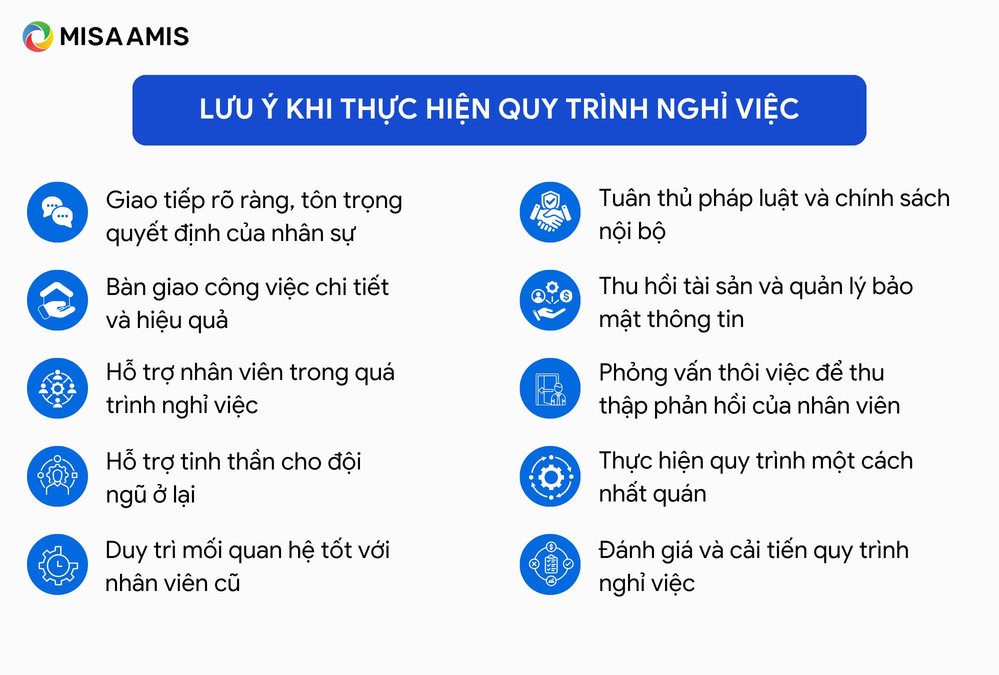 lưu ý khi thực hiện quy trình nghỉ việc